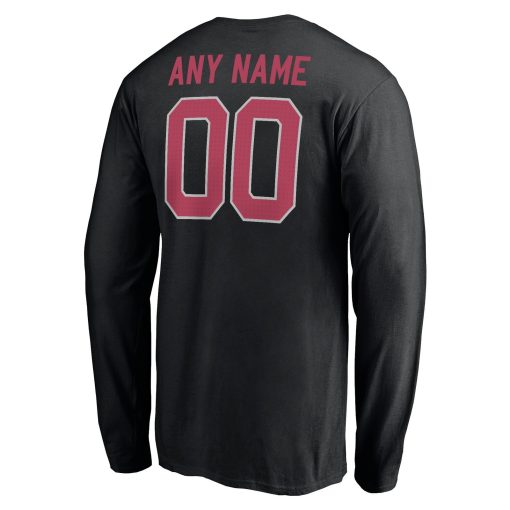 Arizona Cardinals Team Authentic Personalized Name & Number Long Sleeve T-Shirt – Black - Image 3