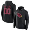 Arizona Cardinals Team Authentic Personalized Name & Number Pullover Hoodie – Black
