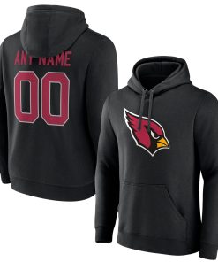 Arizona Cardinals Team Authentic Personalized Name & Number Pullover Hoodie – Black
