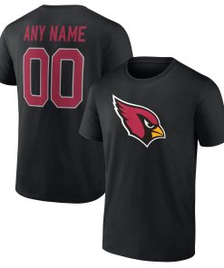 Arizona Cardinals Team Authentic Personalized Name & Number T-Shirt – Black