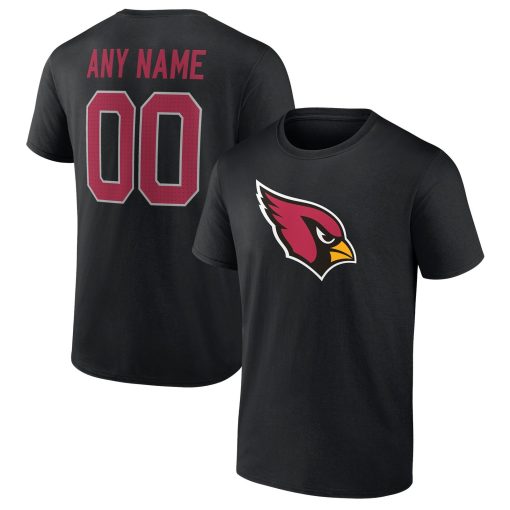 Arizona Cardinals Team Authentic Personalized Name & Number T-Shirt – Black