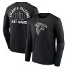 Atlanta Falcons Personalized Name & Number Monochrome Long Sleeve T-Shirt – Black