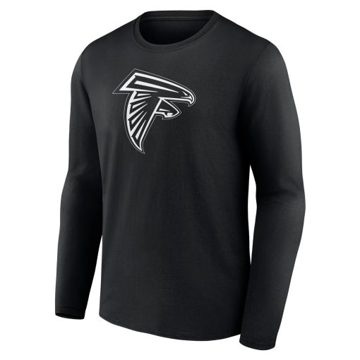 Atlanta Falcons Personalized Name & Number Monochrome Long Sleeve T-Shirt – Black - Image 2