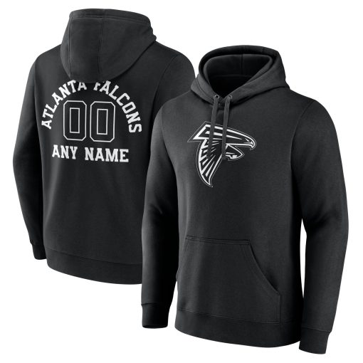 Atlanta Falcons Personalized Name & Number Pullover Hoodie – Black