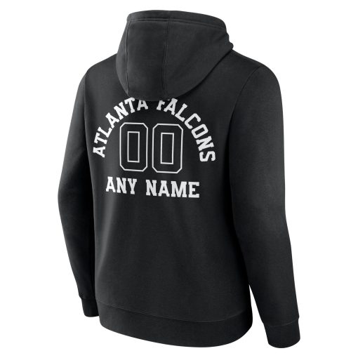 Atlanta Falcons Personalized Name & Number Pullover Hoodie – Black - Image 3