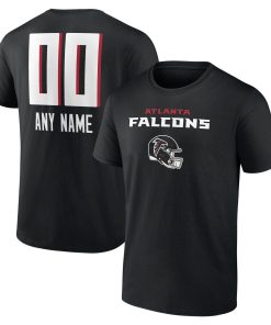 Atlanta Falcons Personalized Name & Number Team Wordmark T-Shirt – Black