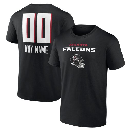 Atlanta Falcons Personalized Name & Number Team Wordmark T-Shirt – Black