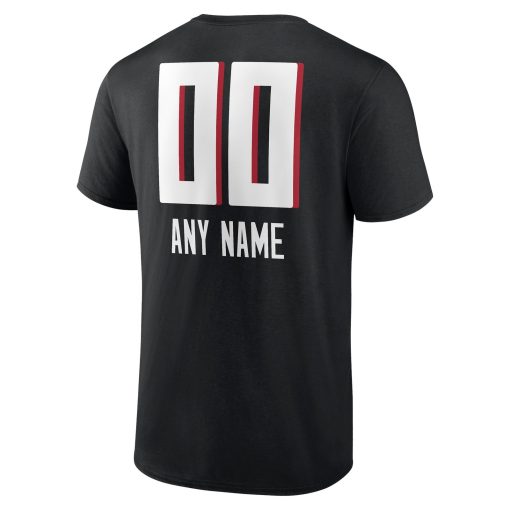 Atlanta Falcons Personalized Name & Number Team Wordmark T-Shirt – Black - Image 3