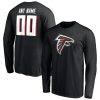 Atlanta Falcons Team Authentic Personalized Name & Number Long Sleeve T-Shirt – Black