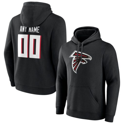 Atlanta Falcons Team Authentic Personalized Name & Number Pullover Hoodie – Black