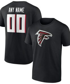 Atlanta Falcons Team Authentic Personalized Name & Number T-Shirt – Black