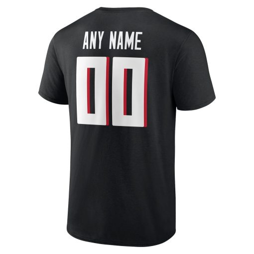 Atlanta Falcons Team Authentic Personalized Name & Number T-Shirt – Black - Image 3