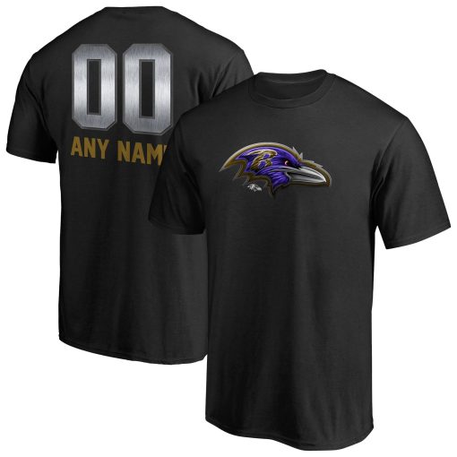 Baltimore Ravens Personalized Midnight Mascot T-Shirt – Black