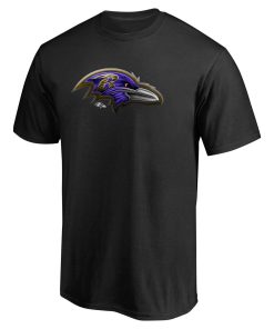 Alternative view of Baltimore Ravens Personalized Midnight Mascot T-Shirt – Black