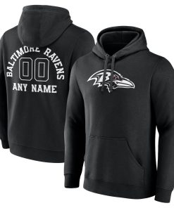 Baltimore Ravens Personalized Name & Number Pullover Hoodie – Black
