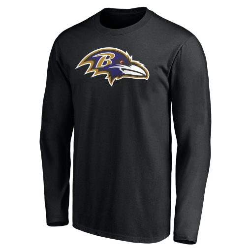 Baltimore Ravens Team Authentic Personalized Name & Number Long Sleeve T-Shirt – Black - Image 2