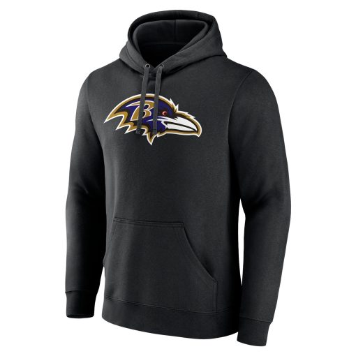 Baltimore Ravens Team Authentic Personalized Name & Number Pullover Hoodie – Black - Image 2