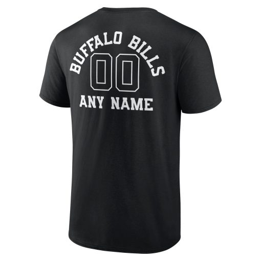 Buffalo Bills Personalized Name & Number Monochrome T-Shirt – Black - Image 3
