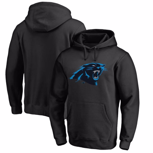 Carolina Panthers Splatter Logo Pullover Hoodie – Black