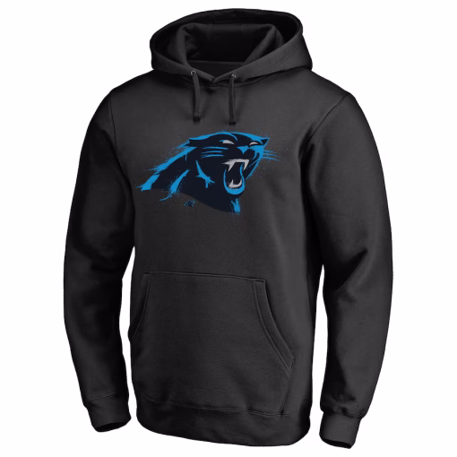Carolina Panthers Splatter Logo Pullover Hoodie – Black - Image 2
