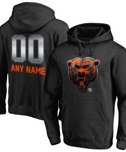 Chicago Bears Personalized Midnight Mascot Pullover Hoodie – Black