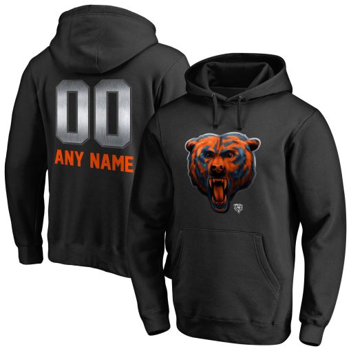 Chicago Bears Personalized Midnight Mascot Pullover Hoodie – Black