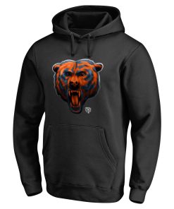 Alternative view of Chicago Bears Personalized Midnight Mascot Pullover Hoodie – Black