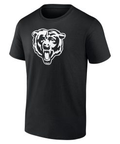 Alternative view of Chicago Bears Personalized Name & Number Monochrome T-Shirt – Black