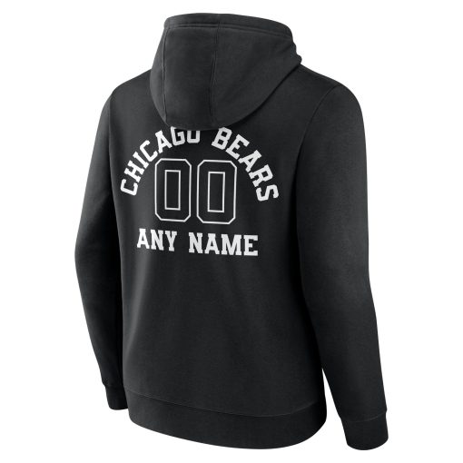Chicago Bears Personalized Name & Number Pullover Hoodie – Black - Image 3