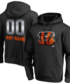 Cincinnati Bengals Personalized Midnight Mascot Pullover Hoodie – Black