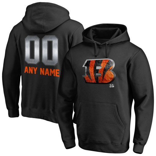 Cincinnati Bengals Personalized Midnight Mascot Pullover Hoodie – Black