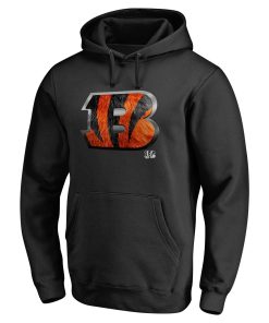 Alternative view of Cincinnati Bengals Personalized Midnight Mascot Pullover Hoodie – Black