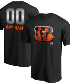Cincinnati Bengals Personalized Midnight Mascot T-Shirt – Black