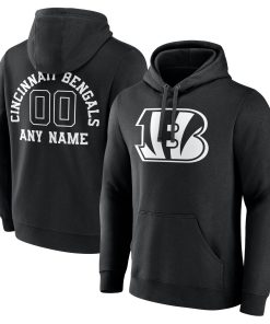 Cincinnati Bengals Personalized Name & Number Pullover Hoodie – Black