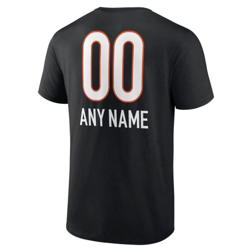 Cincinnati Bengals Personalized Name & Number Team Wordmark T-Shirt – Black - Image 3
