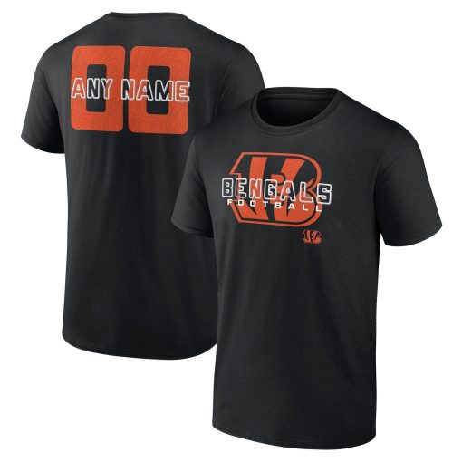 Cincinnati Bengals Stellar Personalized Name & Number T-Shirt – Black