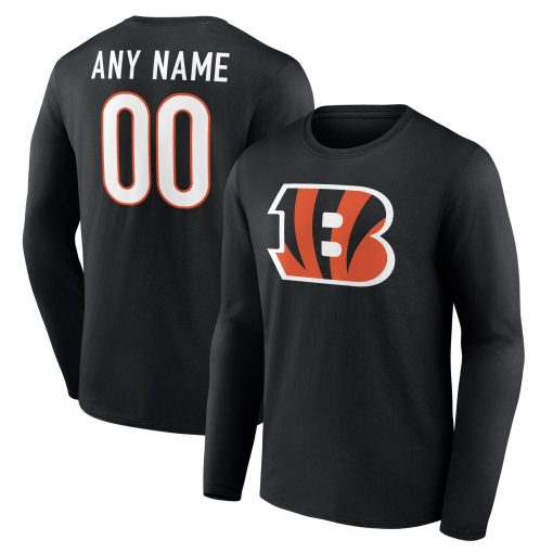Cincinnati Bengals  Team Authentic Custom Long Sleeve T-Shirt – Black