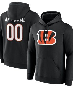 Cincinnati Bengals  Team Authentic Custom Pullover Hoodie – Black