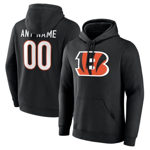 Cincinnati Bengals  Team Authentic Custom Pullover Hoodie – Black