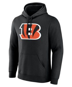 Alternative view of Cincinnati Bengals  Team Authentic Custom Pullover Hoodie – Black