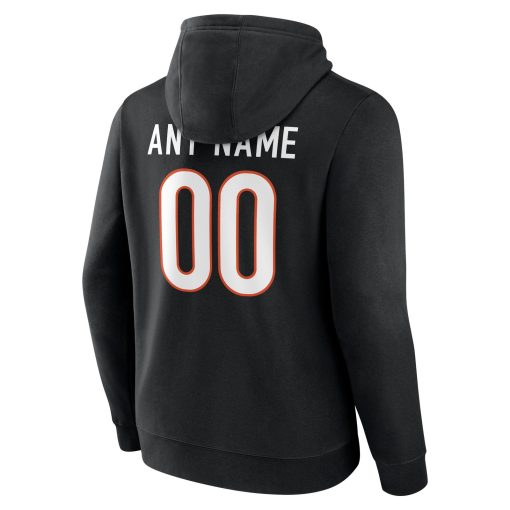 Cincinnati Bengals  Team Authentic Custom Pullover Hoodie – Black - Image 3