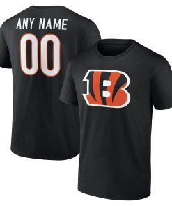 Cincinnati Bengals  Team Authentic Custom T-Shirt – Black