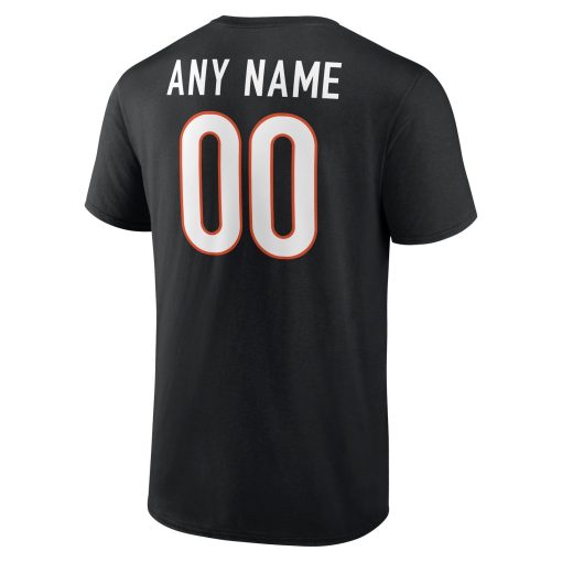 Cincinnati Bengals  Team Authentic Custom T-Shirt – Black - Image 3