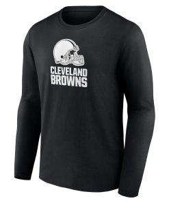 Alternative view of Cleveland Browns Personalized Name & Number Monochrome Long Sleeve T-Shirt – Black