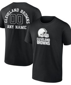 Cleveland Browns Personalized Name & Number Monochrome T-Shirt – Black