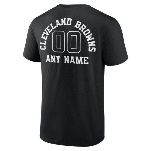 Cleveland Browns Personalized Name & Number Monochrome T-Shirt – Black - Image 3