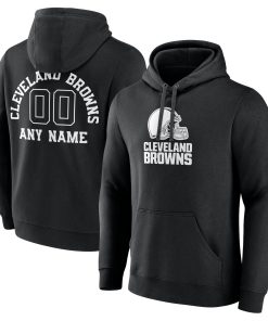 Cleveland Browns Personalized Name & Number Pullover Hoodie – Black