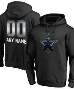 Dallas Cowboys Personalized Midnight Mascot Pullover Hoodie – Black