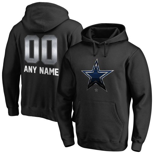 Dallas Cowboys Personalized Midnight Mascot Pullover Hoodie – Black