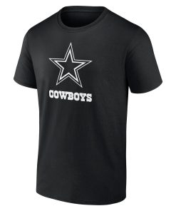 Alternative view of Dallas Cowboys Personalized Name & Number Monochrome T-Shirt – Black